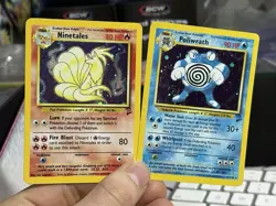 Ninetales 13/130 Poliwrath 15/130 Base Set 2 2000 Vintage Pokemon Card Lot WOTC - Image 1
