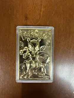 Pokemon 23K Gold Plated Mewtwo Trading Card 1999 Burger King Limited Edition - Image 1