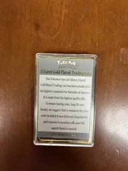 Pokemon 23K Gold Plated Mewtwo Trading Card 1999 Burger King Limited Edition - Image 2