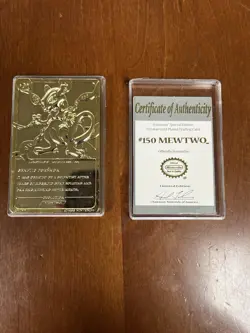 Pokemon 23K Gold Plated Mewtwo Trading Card 1999 Burger King Limited Edition - Image 3