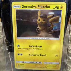 Pikachu - Detective Pikachu - SM190 - Holo Foil Rare - Pokemon Promo card - Image 1