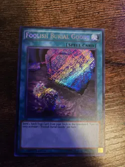 Yu-Gi-Oh Foolish Burial Goods 1st Edition Secret Rare Card RATE-EN065 - Image 1