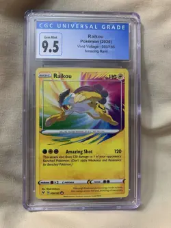 2020 Raikou Vivid Voltage Amazing Rare 050/185 Pokemon Card CGC 9.5 Gem Mint - Image 1