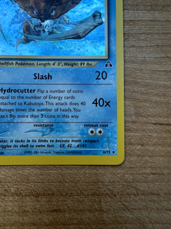 Kabutops Pokemon TCG Neo Discovery Holo Card 6/75 Unlimited Rare - LP - Image 5
