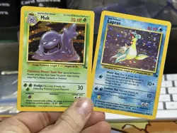 Muk 13/62 Lapras 10/62 Fossil 1999 Holo Vintage Pokemon Card Lot WOTC - Image 1