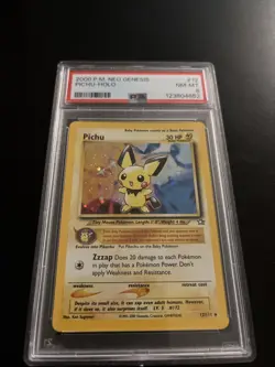 Pichu Holo Neo Genesis PSA 8 2000 WOTC Pokemon Card #12 - Image 1