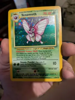 Venomoth 13/64 Jungle No Symbol Error Holo Rare Pokemon Card - Image 1