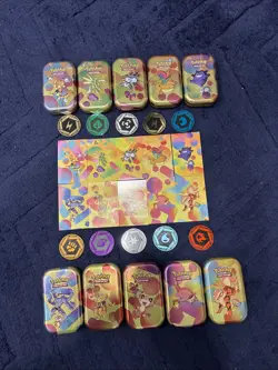 *EMPTY* Pokemon 151 Mini Tin Complete Set - Including Art Cards & Coins NO PACKS - Image 1