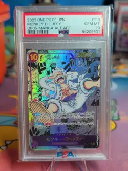 One Piece Card 2023 Monkey D. Luffy Gear 5 PSA 10 Manga Parallel OP-05 Japanese - Image 1
