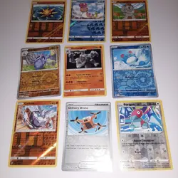 9 Pokemon Cards Card lot Pulpitar 2023 Carbink 2018 Machop 2017 Shellos - Image 1