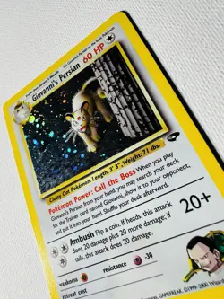 Vintage Pokemon Card WOTC Rare Holo GIOVANNI’S PERSIAN Gym Challenge 8/132 - Image 2