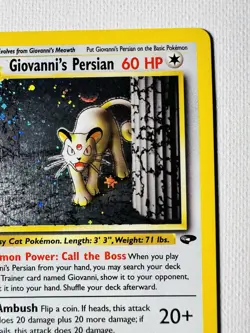 Vintage Pokemon Card WOTC Rare Holo GIOVANNI’S PERSIAN Gym Challenge 8/132 - Image 4