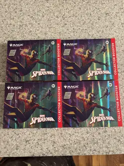 Magic The Gathering Marvel’s Spider-Man Collector Booster Omega Sealed 4- Boxes - Image 1