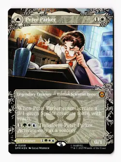 Peter Parker (Borderless) (Foil) 0208 (M) MTG Marvel's Spider-Man (SPM) - Image 1