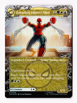 Peter Parker (Borderless) (Foil) 0208 (M) MTG Marvel's Spider-Man (SPM) - Image 2