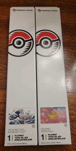 Dreamy Dragonite & Great Wave Pikachu Playmat Pokemon Center Exclusive Lot - Image 1
