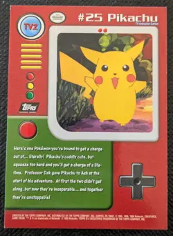 FOIL (BLACK EMBOSSED) NM PIKACHU TV2 POKEMON SERIES 1 TV TOPPS SILVER HOLO - Image 3