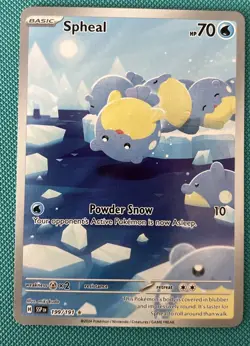 Pokemon TCG Spheal 199/191 SV Surging Sparks Illustration Rare Holo Full Art - Image 1