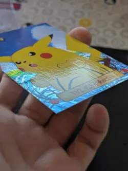 FOIL (BLUE FLAT) NM PIKACHU TV2 POKEMON SERIES 1 TV TOPPS SILVER HOLO - Image 4