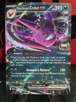 Pokemon Scarlet & Violet Team Rocket’s Crobat Ex 122/182 Destined Rivals NM - Image 1