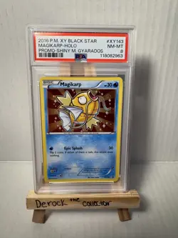2016 POKEMON XY BLACK STAR PROMO SHINY MEGA GYARADOS #XY143 MAGIKARP-HOLO PSA 8 - Image 1