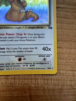 Dragonite Fossil 4/62 Pokemon TCG Rare Holo Unlimited - Lightly Played - Image 5