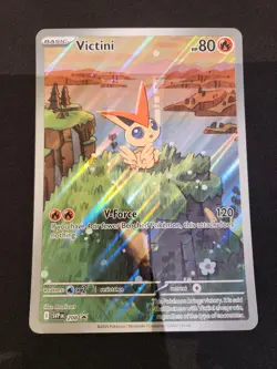 3x Pokemon Black Bolt White Flare Victini Promo #208 Illustration Rare JUMBO - Image 3