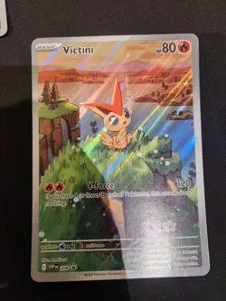 3x Pokemon Black Bolt White Flare Victini Promo #208 Illustration Rare JUMBO - Image 4