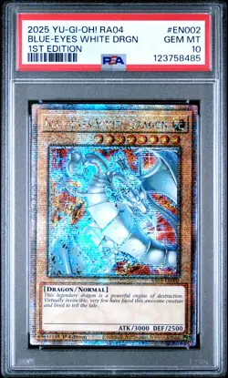 Yugioh PSA 10 2025 Blue-Eyes White Dragon RA04-EN002 QCR 1st Edition *8485 - Image 1