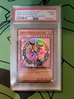 YUGIOH 1st Edition Duelist Pack DARK MAGICIAN GIRL DPBC-EN009 Super Rare PSA 9 - Image 1