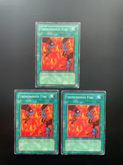 Yugioh Tremendous Fire MRD-088 Unlimited Edition Common Damaged X3 - Image 1