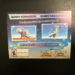 Pokemon Scarlet and Violet Shiny Koraidon OR Miraidon Gamestop Promo Card Code - Image 1