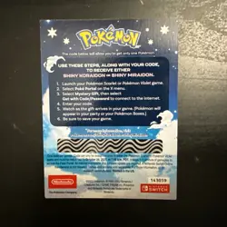 Pokemon Scarlet and Violet Shiny Koraidon OR Miraidon Gamestop Promo Card Code - Image 2
