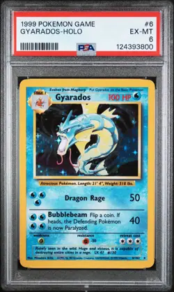 Pokemon Gyarados TCG Holo Card 6/102 Base Set 1999-2000 WOTC - Image 1