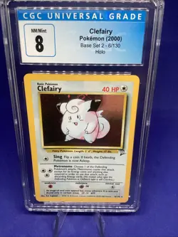 Clefairy 006/130 Base Set 2 Holo CGC 8 Vintage Pokemon Tcg Card NM - Image 1