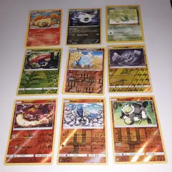 9 Pokemon Cards Card lot Quagsire Vileplume Geodude reverse holo Passimian 73/14 - Image 1