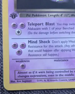 Pokemon Cards: Team Rocket 1st Edition Rare: Dark Alakazam 18/82 - Image 5