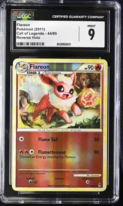 Flareon 44/95 Call of Legends Reverse Holo CGC 9 MINT Pokemon Card 2011 - Image 1