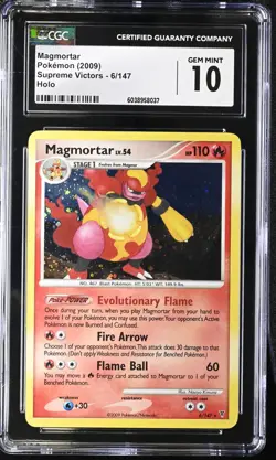 Magmortar 6/147 Supreme Victors Holo CGC 10 GEM MINT (POP 4) Pokemon Card 2008 - Image 1