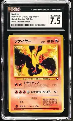 Moltres Quick Starter Gift Set Holo CGC 7.5 Japanese Pokemon Card - Image 1