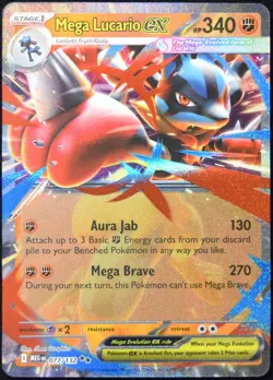 Pokemon TCG Mega Lucario ex 077/132 2025 Mega Evolution Double Rare Card - NM - Image 1