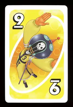 Brook YELLOW #9 Card ONE PIECE Mattel Original Japanese UNO Card Near Mint - Image 1