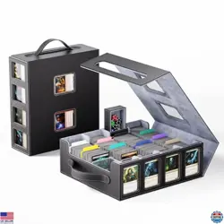 3500+ Magnetic MTG Deck Box with Handle, Dividers, Labels & Dice Compartment - Image 1