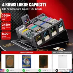 3500+ Magnetic MTG Deck Box with Handle, Dividers, Labels & Dice Compartment - Image 3