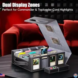 3500+ Magnetic MTG Deck Box with Handle, Dividers, Labels & Dice Compartment - Image 4
