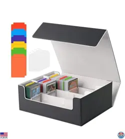 Ultimate Trading Card Storage Box - Holds 2400+ Cards, Leather Case for MTG, - Image 1