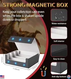 Ultimate Trading Card Storage Box - Holds 2400+ Cards, Leather Case for MTG, - Image 3