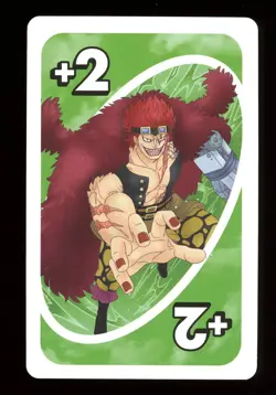 Eustass Kid GREEN +2 Draw Two ONE PIECE Mattel Orig. Japanese UNO Card NM - Image 1