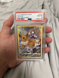 PSA 10 GEM MINT Eevee #TG11 Full Art Brilliant Stars Pokemon Card - Image 1