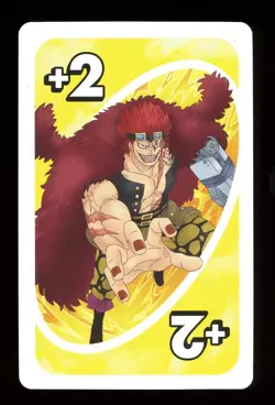 Eustass Kid YELLOW +2 Draw Two ONE PIECE Mattel Orig. Japanese UNO Card NM - Image 1